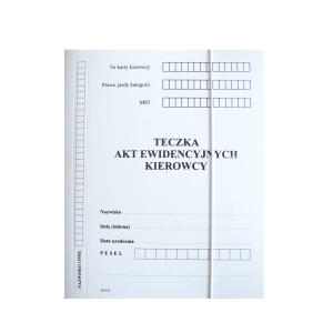 Teczka Akt Ewidencyjnych Kierowcy Ks-127 Bigo op. 25 szt.