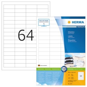 Etykiety Premium 4271 - A4, białe, 48,3 x 16,9 mm, papier mat, 6400 szt.